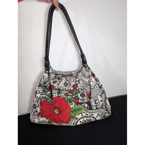 Brighton Embroidered Poppy Design Handbag